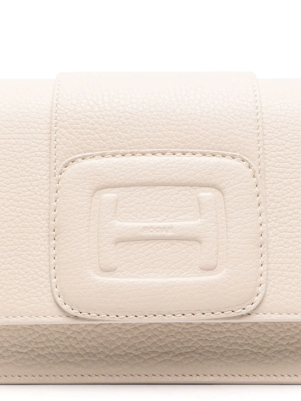 HOGAN Elegant Leather Crossbody Handbag with Silver Tone Accents