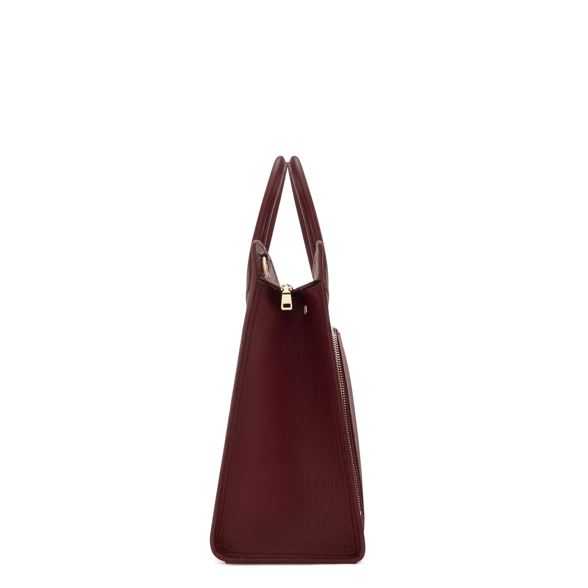 Honoré Nadine bordeaux red calfskin leather handbag with 16.4 inch laptop compartment