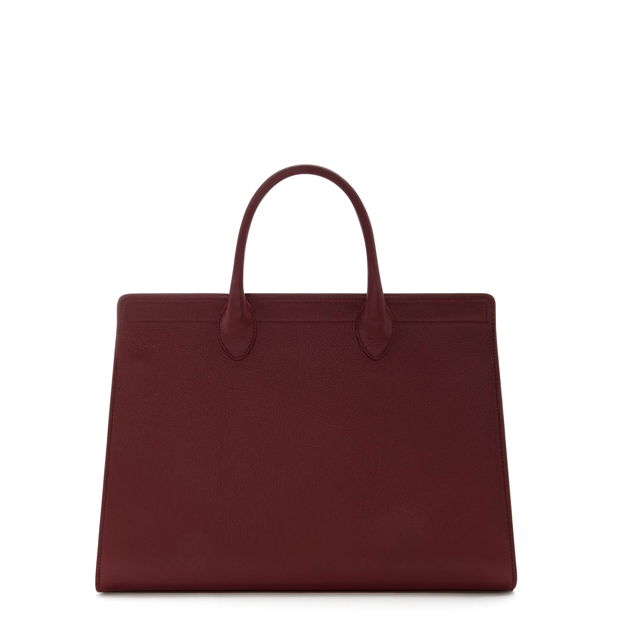 Honoré Nadine bordeaux red calfskin leather handbag with 16.4 inch laptop compartment