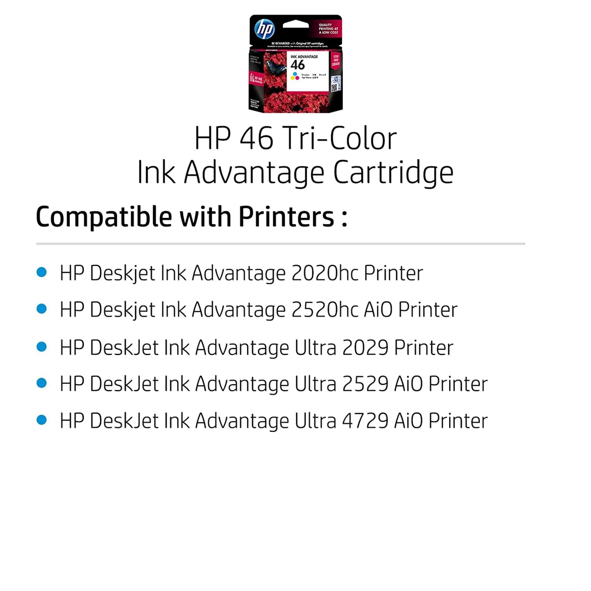 HP 46 Ink Cartridge, Tri-color, CZ638AA