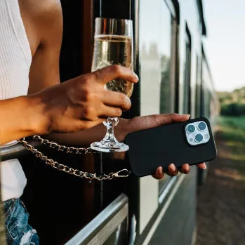 Iconic Black Vegan Leather Chain Strap