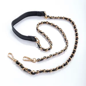 Iconic Black Vegan Leather Chain Strap