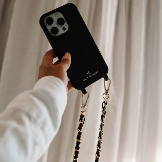 Iconic Black Vegan Leather Chain Strap