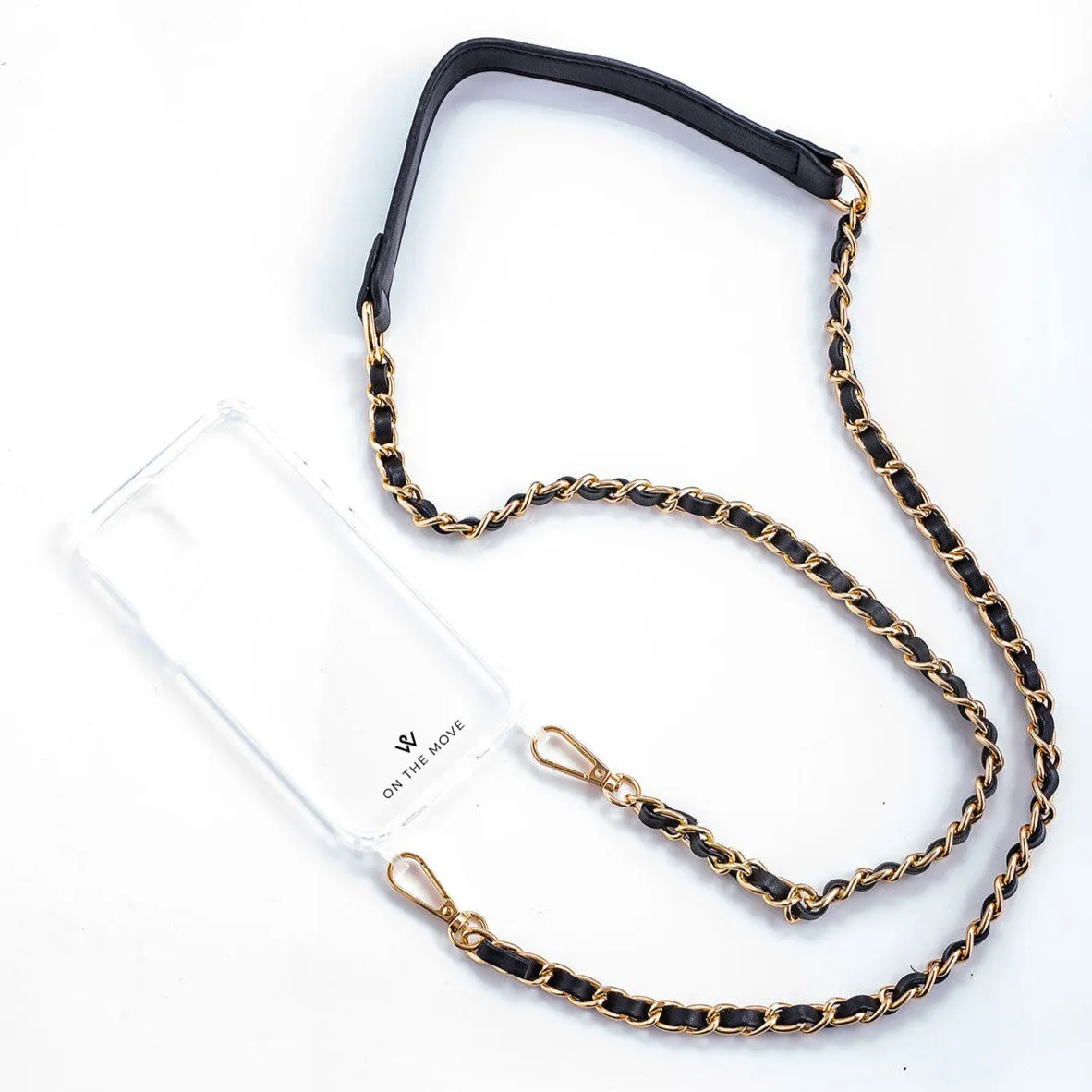 Iconic Black Vegan Leather Chain Strap
