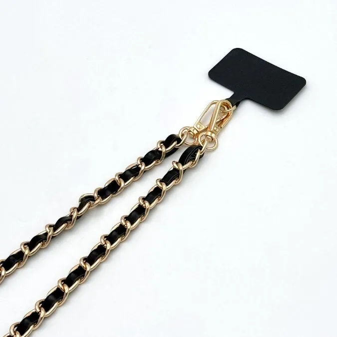 Iconic Black Vegan Leather Chain Strap