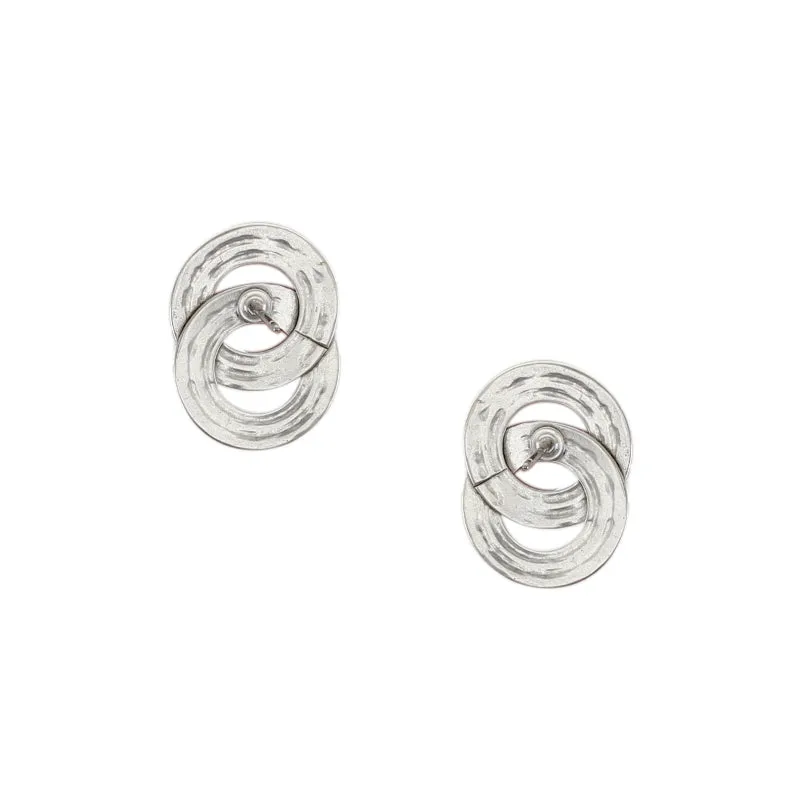 Interlocking Patterned Rings Post Earring