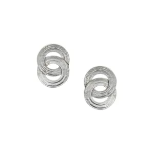 Interlocking Patterned Rings Post Earring