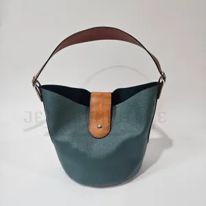 Jade Polynesian Leather Bucket Bag