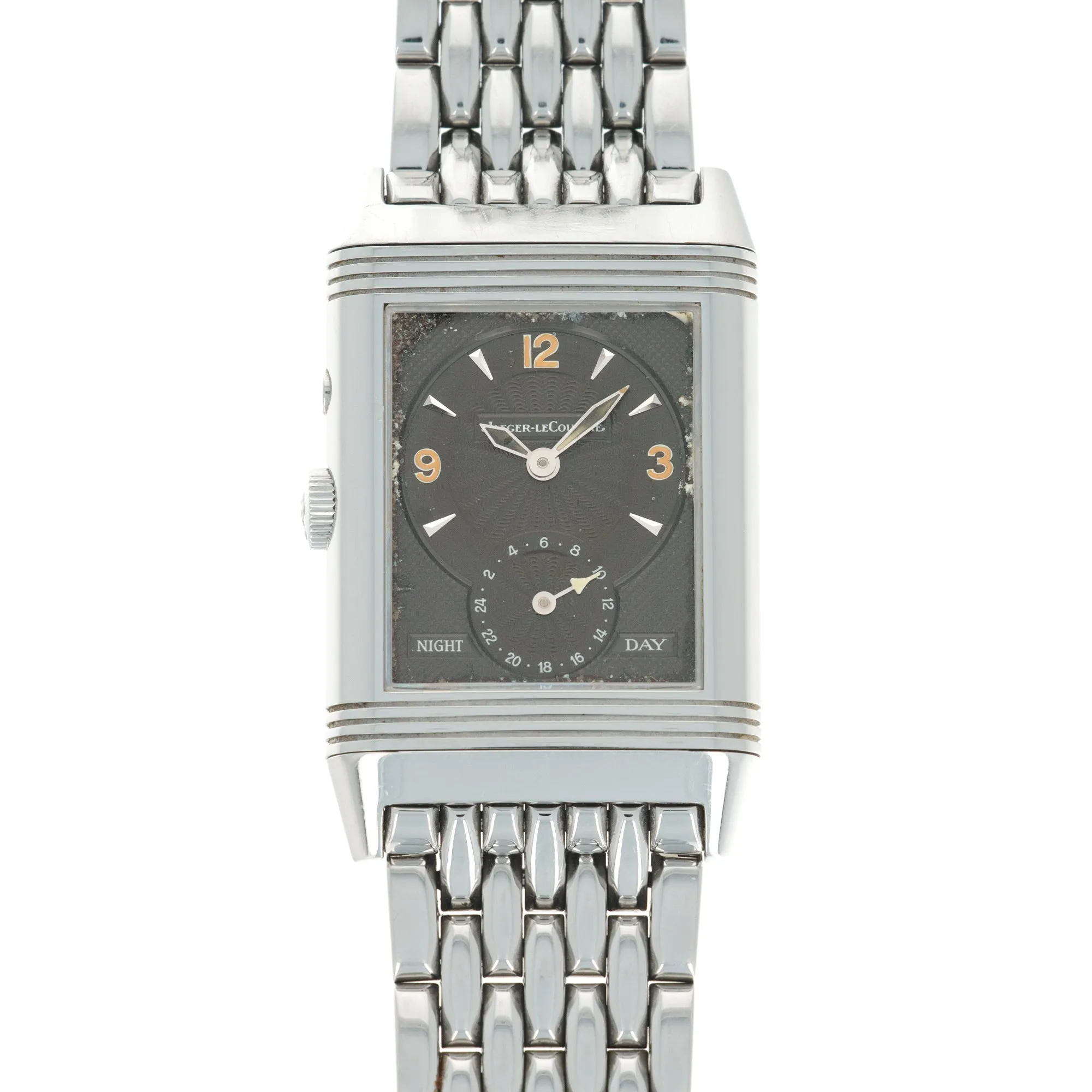 Jaeger Lecoultre Steel Reverso Day-Night Watch