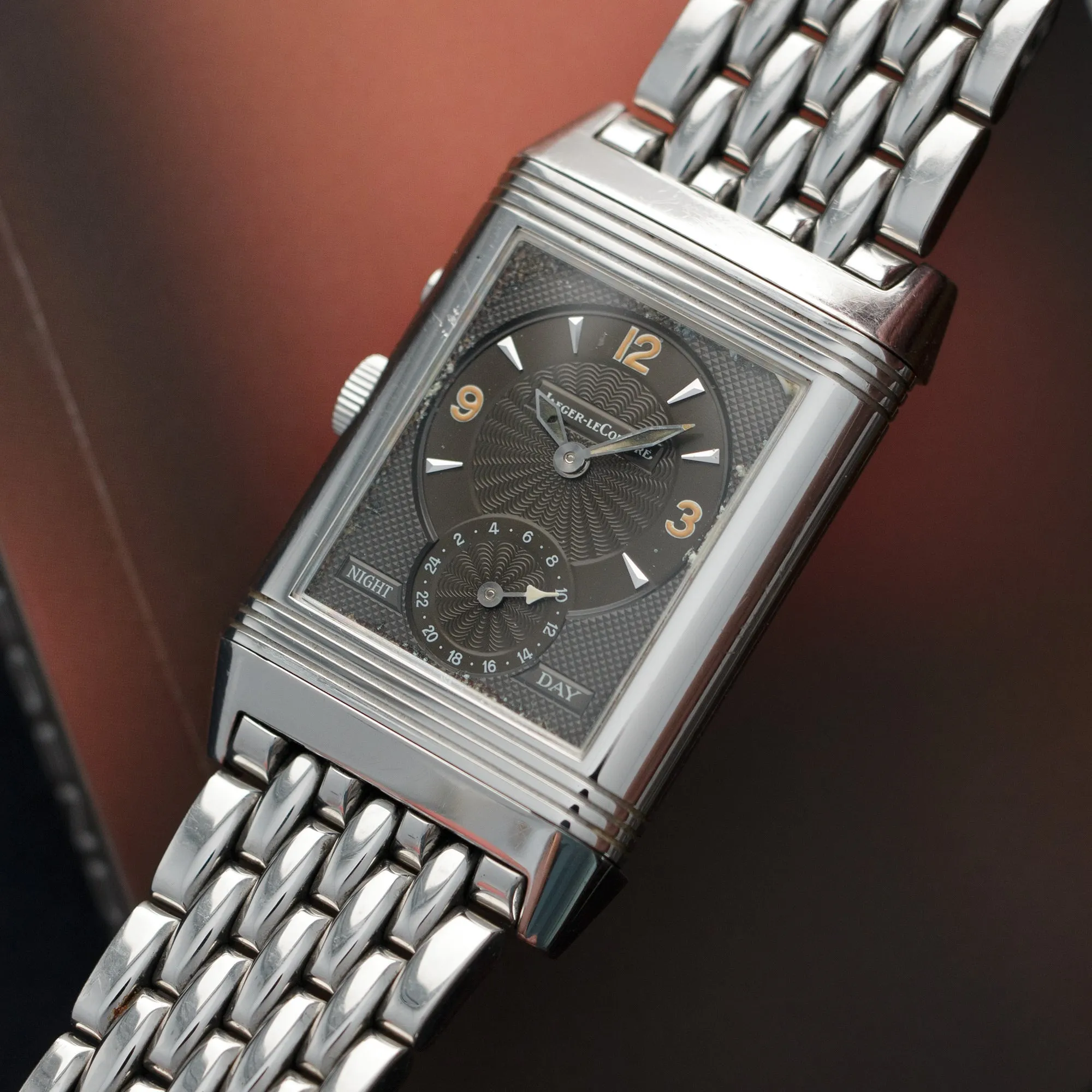 Jaeger Lecoultre Steel Reverso Day-Night Watch