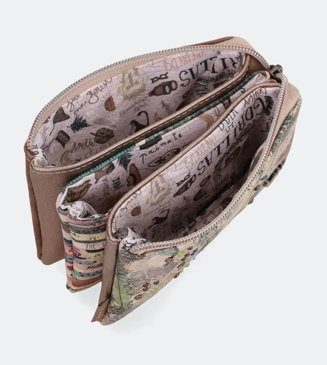 Jungle triple compartment purse