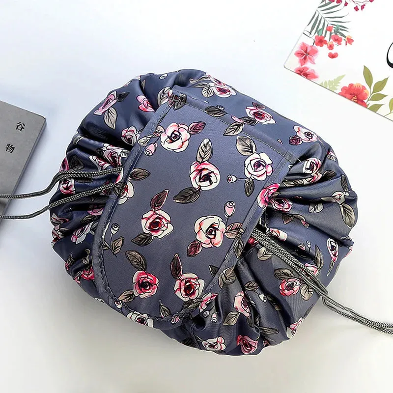 Kawaii Floral Drawstring Makeup Bag 🌸✨ | Portable Waterproof Cosmetic Pouch for Travel & Toiletries 💖👜