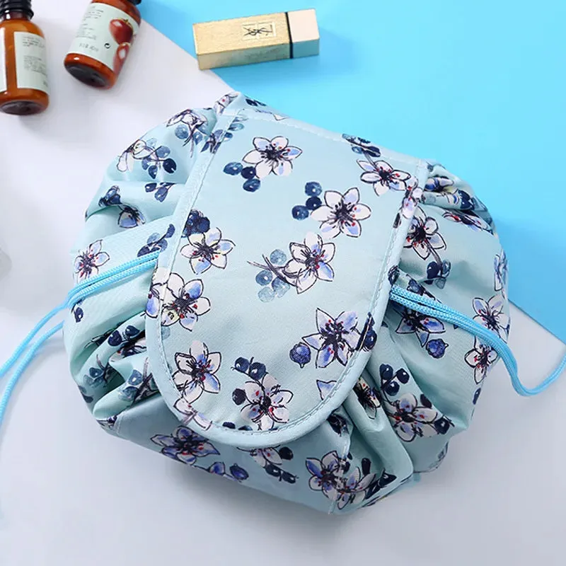 Kawaii Floral Drawstring Makeup Bag 🌸✨ | Portable Waterproof Cosmetic Pouch for Travel & Toiletries 💖👜