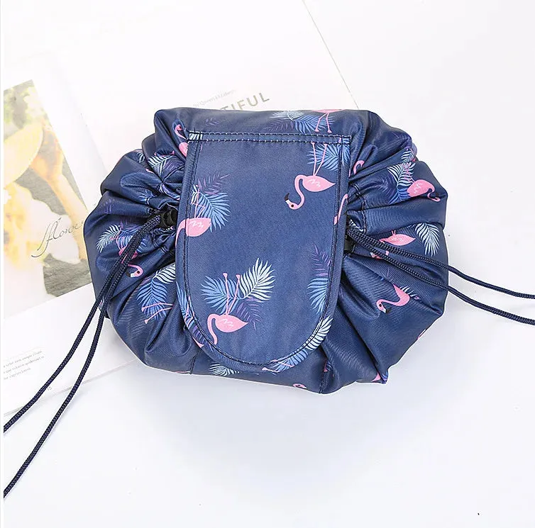 Kawaii Floral Drawstring Makeup Bag 🌸✨ | Portable Waterproof Cosmetic Pouch for Travel & Toiletries 💖👜