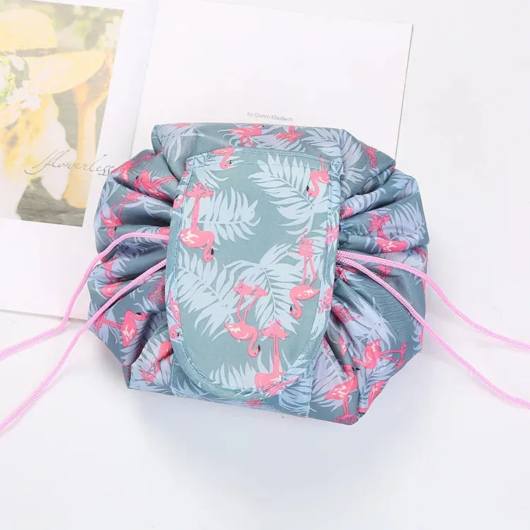 Kawaii Floral Drawstring Makeup Bag 🌸✨ | Portable Waterproof Cosmetic Pouch for Travel & Toiletries 💖👜