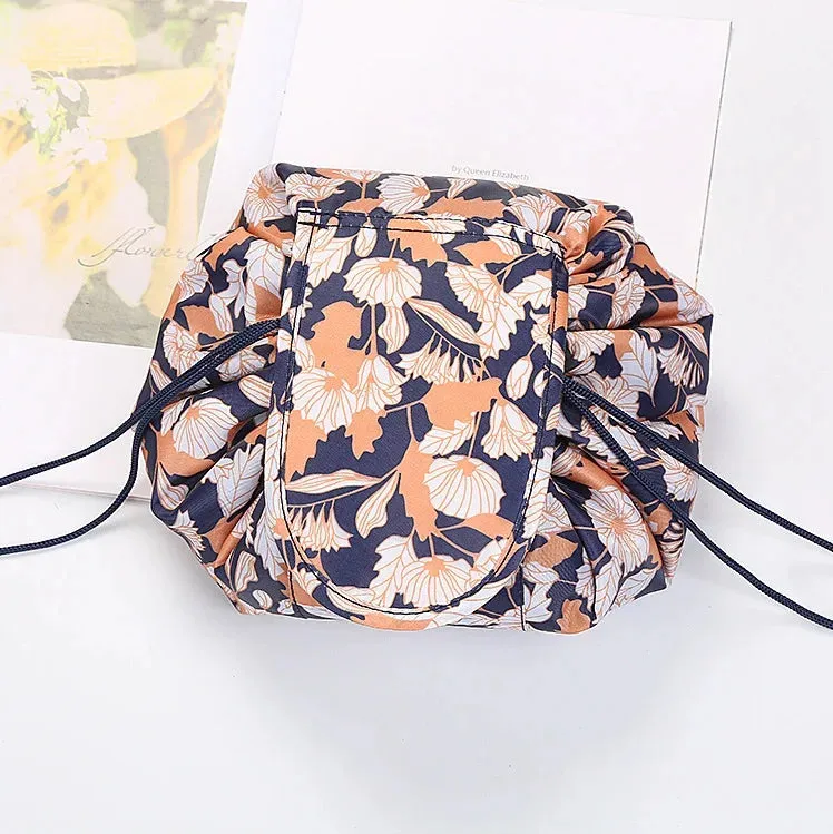 Kawaii Floral Drawstring Makeup Bag 🌸✨ | Portable Waterproof Cosmetic Pouch for Travel & Toiletries 💖👜