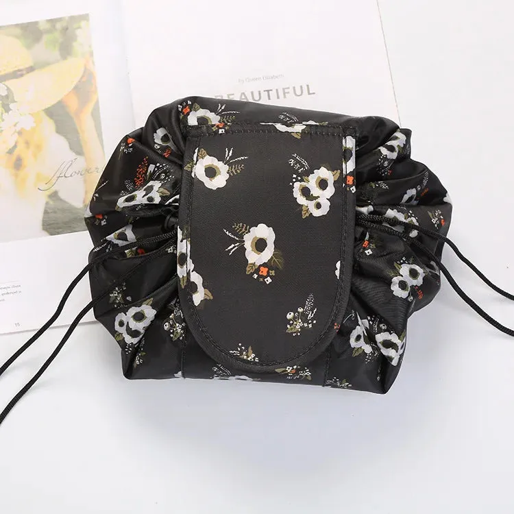 Kawaii Floral Drawstring Makeup Bag 🌸✨ | Portable Waterproof Cosmetic Pouch for Travel & Toiletries 💖👜