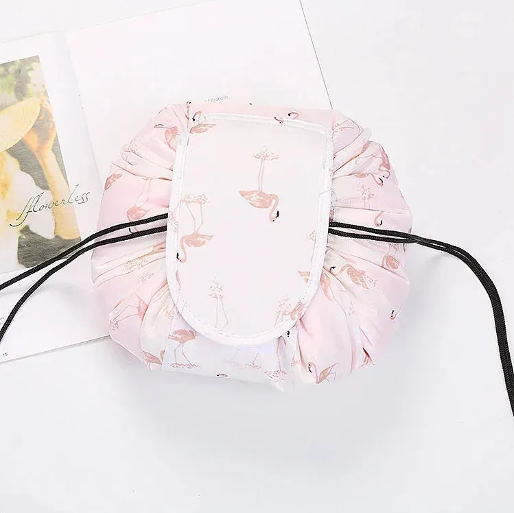 Kawaii Floral Drawstring Makeup Bag 🌸✨ | Portable Waterproof Cosmetic Pouch for Travel & Toiletries 💖👜