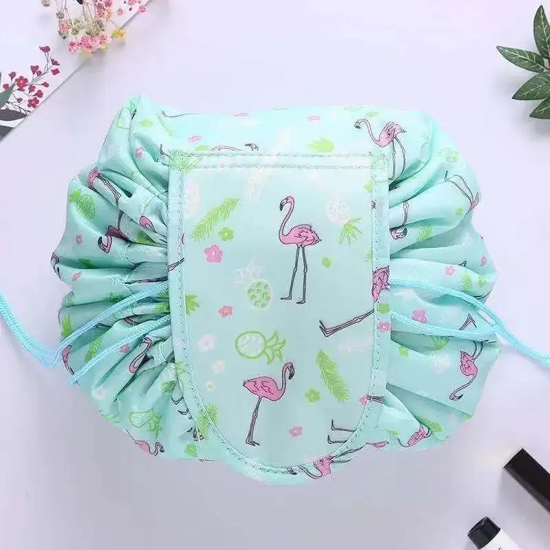Kawaii Floral Drawstring Makeup Bag 🌸✨ | Portable Waterproof Cosmetic Pouch for Travel & Toiletries 💖👜