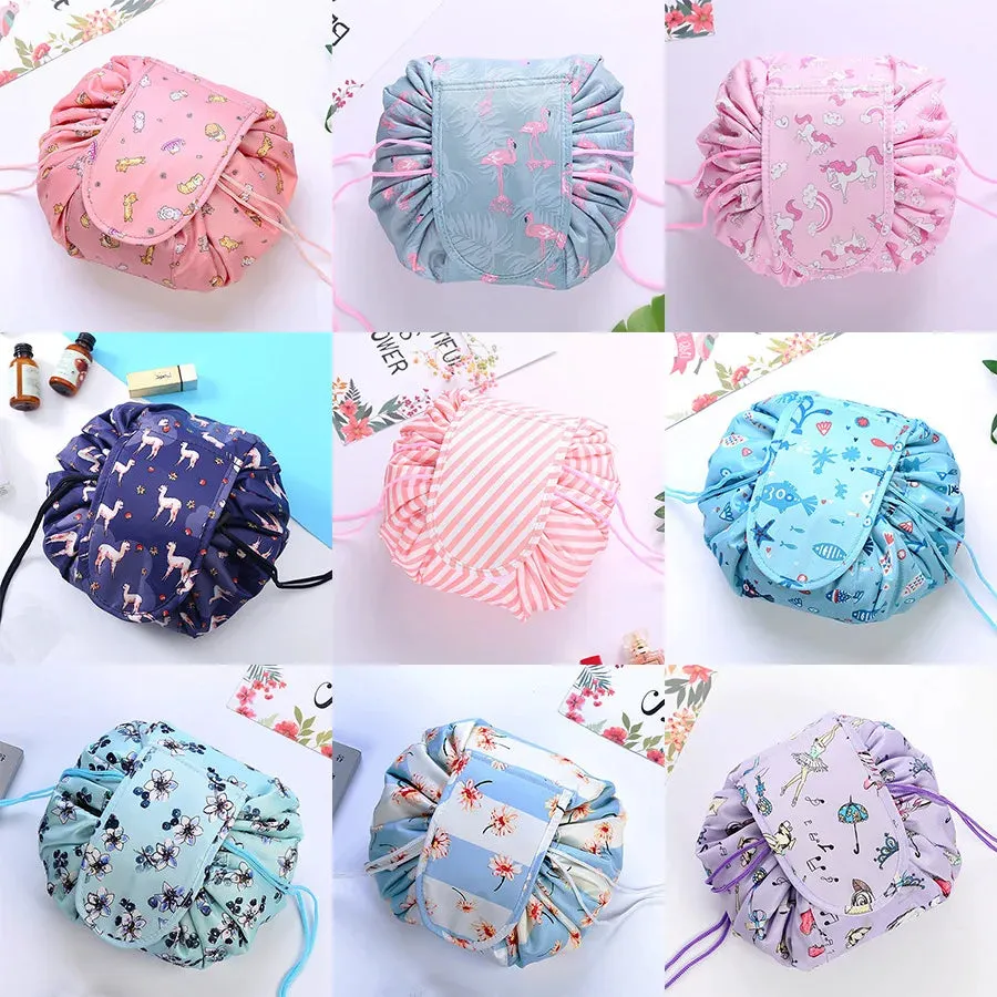 Kawaii Floral Drawstring Makeup Bag 🌸✨ | Portable Waterproof Cosmetic Pouch for Travel & Toiletries 💖👜