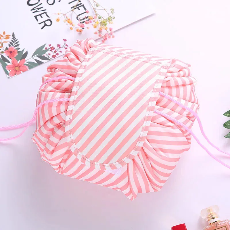 Kawaii Floral Drawstring Makeup Bag 🌸✨ | Portable Waterproof Cosmetic Pouch for Travel & Toiletries 💖👜