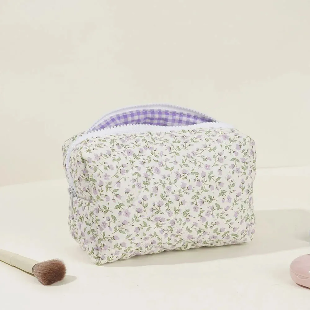 Kawaii Floral Dream 🌸✨ Puffy Makeup Bag - Large Travel Cosmetic Pouch & Accessory! 🌷🌼
