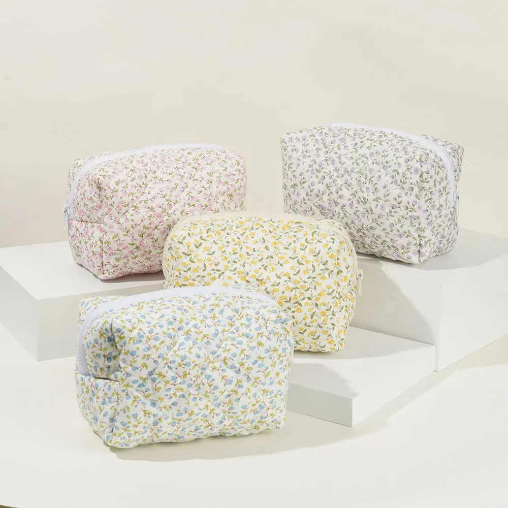 Kawaii Floral Dream 🌸✨ Puffy Makeup Bag - Large Travel Cosmetic Pouch & Accessory! 🌷🌼