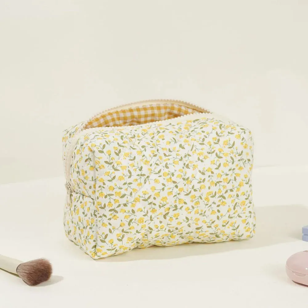 Kawaii Floral Dream 🌸✨ Puffy Makeup Bag - Large Travel Cosmetic Pouch & Accessory! 🌷🌼