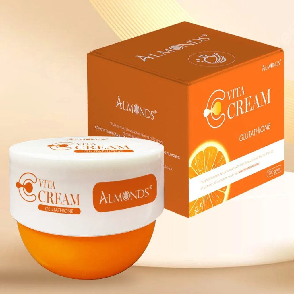 Kem Dưỡng Trắng Body Almonds Vita C Cream 200g