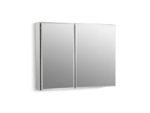 KOHLER K-CB-CLC3526FS 35" W x 26" H aluminum two-door medicine cabinet with mirrored doors, beveled edges