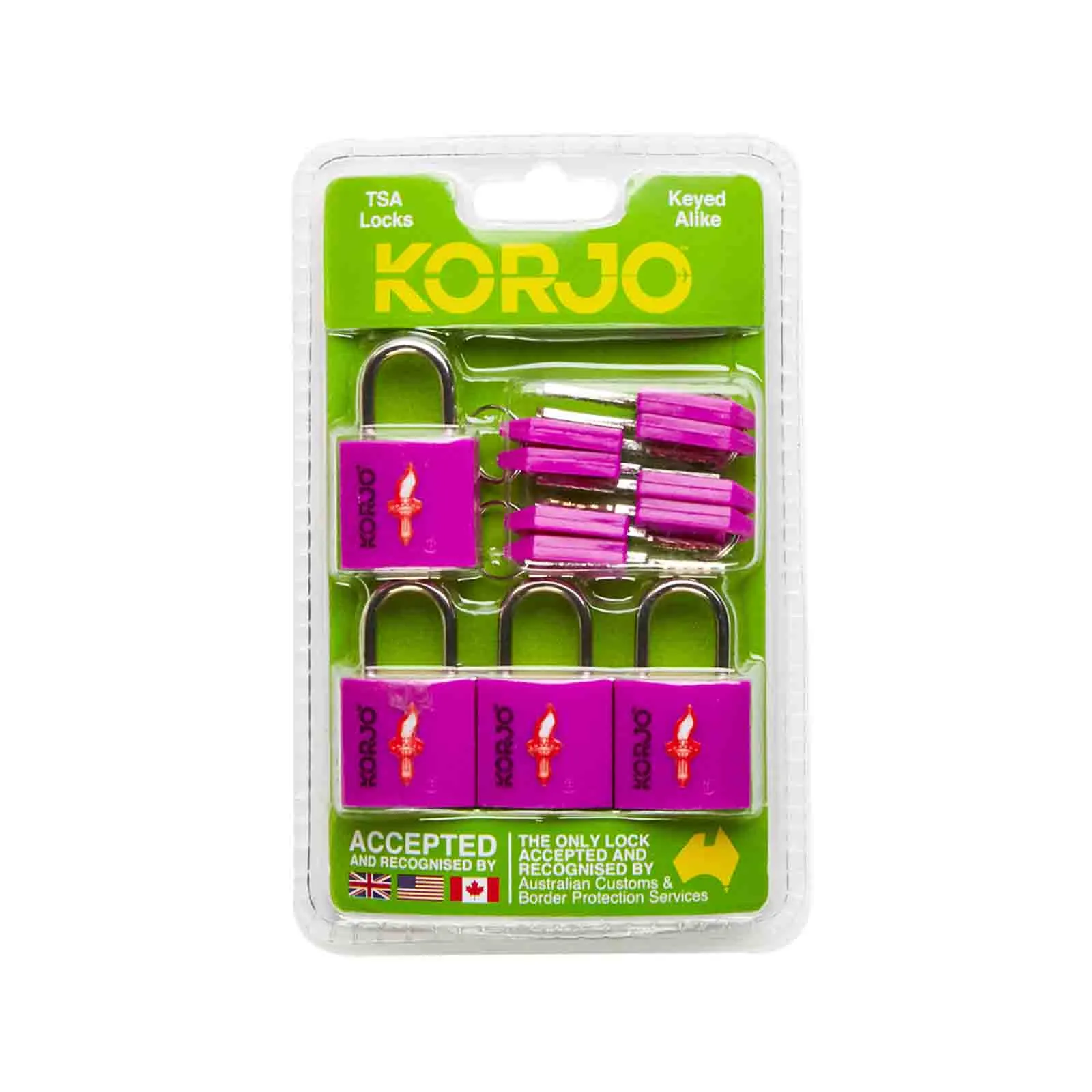 Korjo TSA Keyed Locks Four Pack