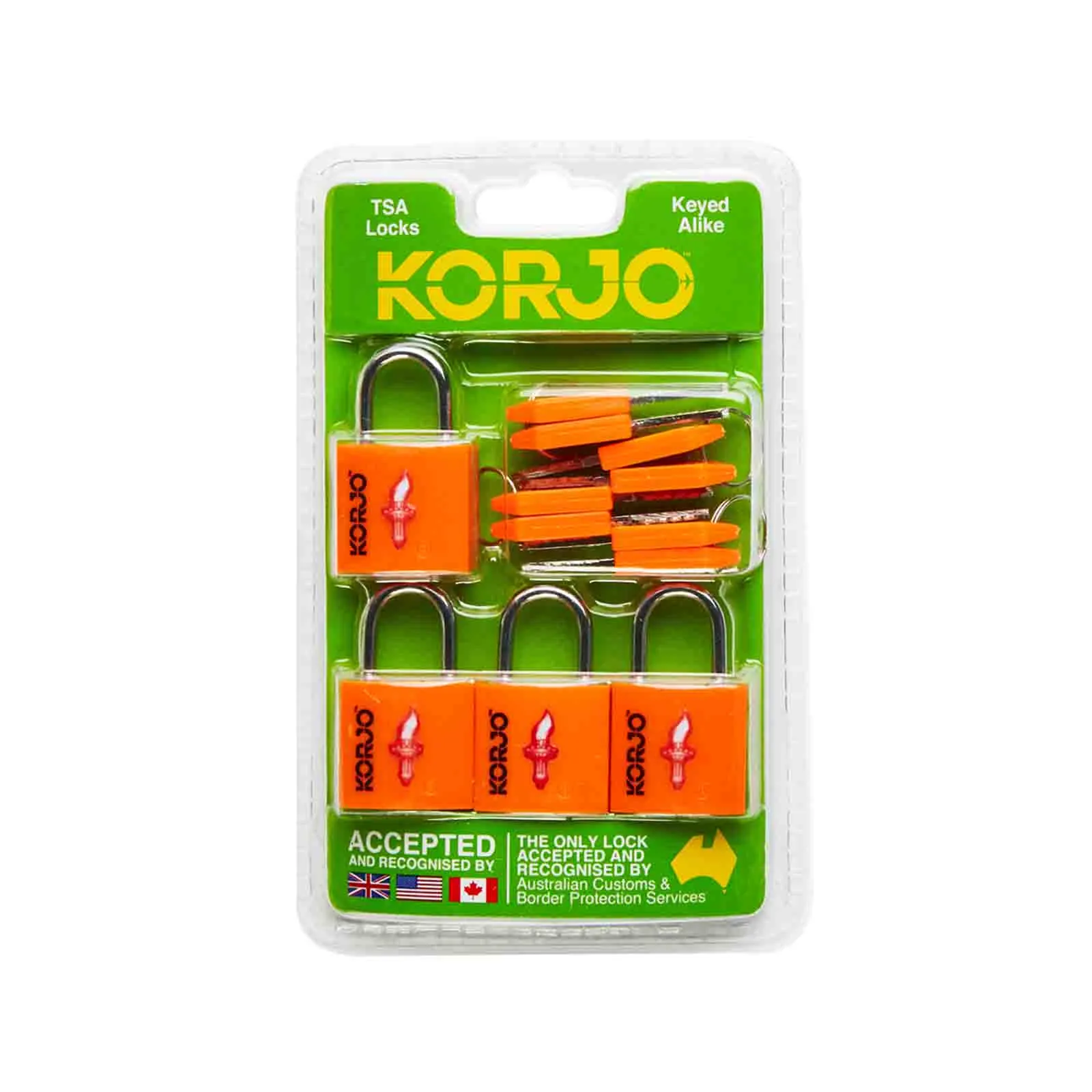 Korjo TSA Keyed Locks Four Pack