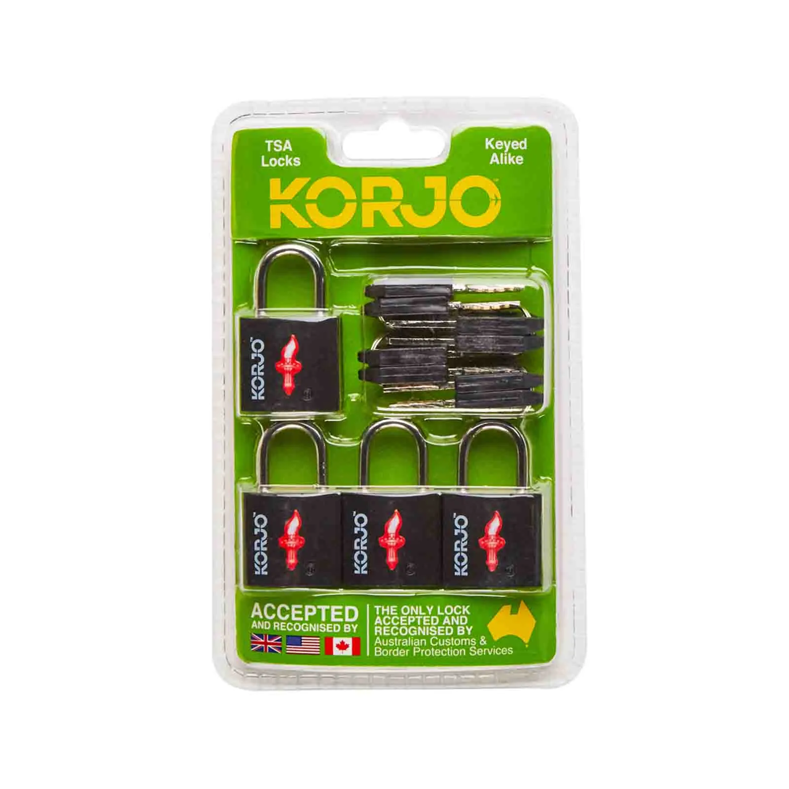Korjo TSA Keyed Locks Four Pack