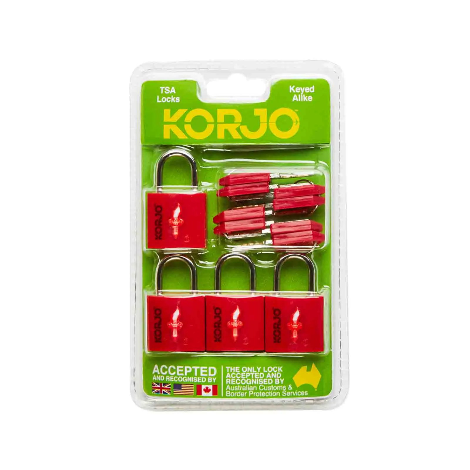 Korjo TSA Keyed Locks Four Pack