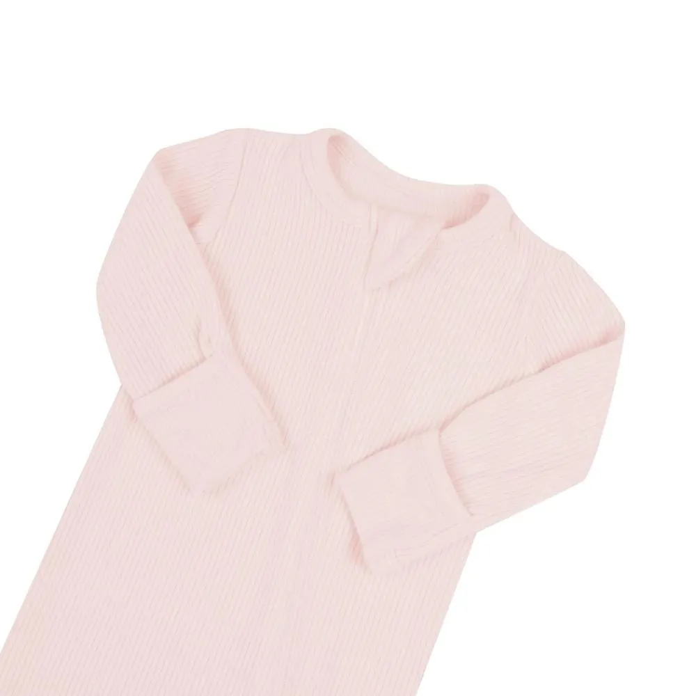 Kyte Baby Ribbed Zippered Footie - Blush