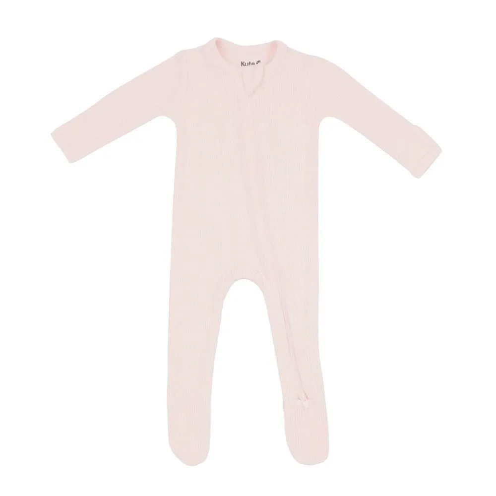 Kyte Baby Ribbed Zippered Footie - Blush
