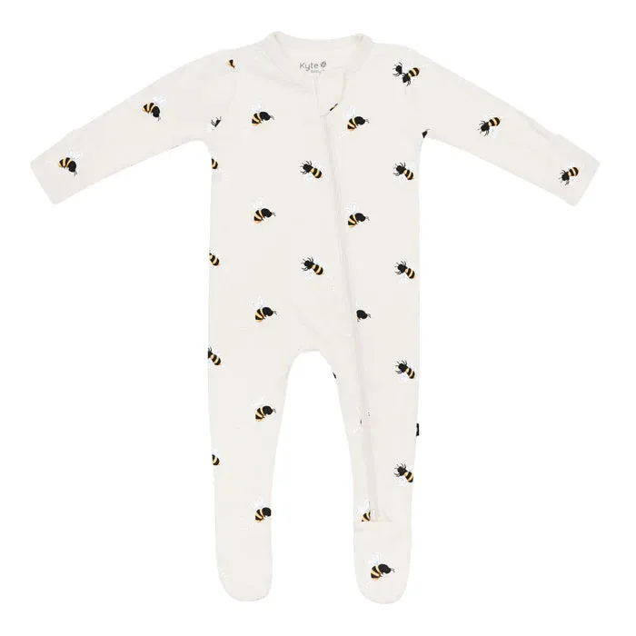 Kyte Baby Zippered Footie (Bee Mine)