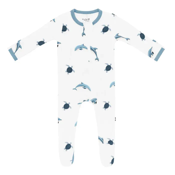Kyte Baby Zippered Footie (Dolphin)
