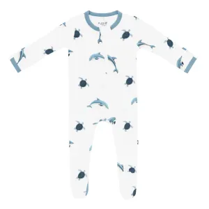 Kyte Baby Zippered Footie (Dolphin)