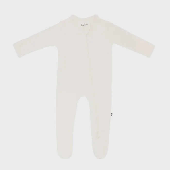 Kyte Zippered Footie-Ecru