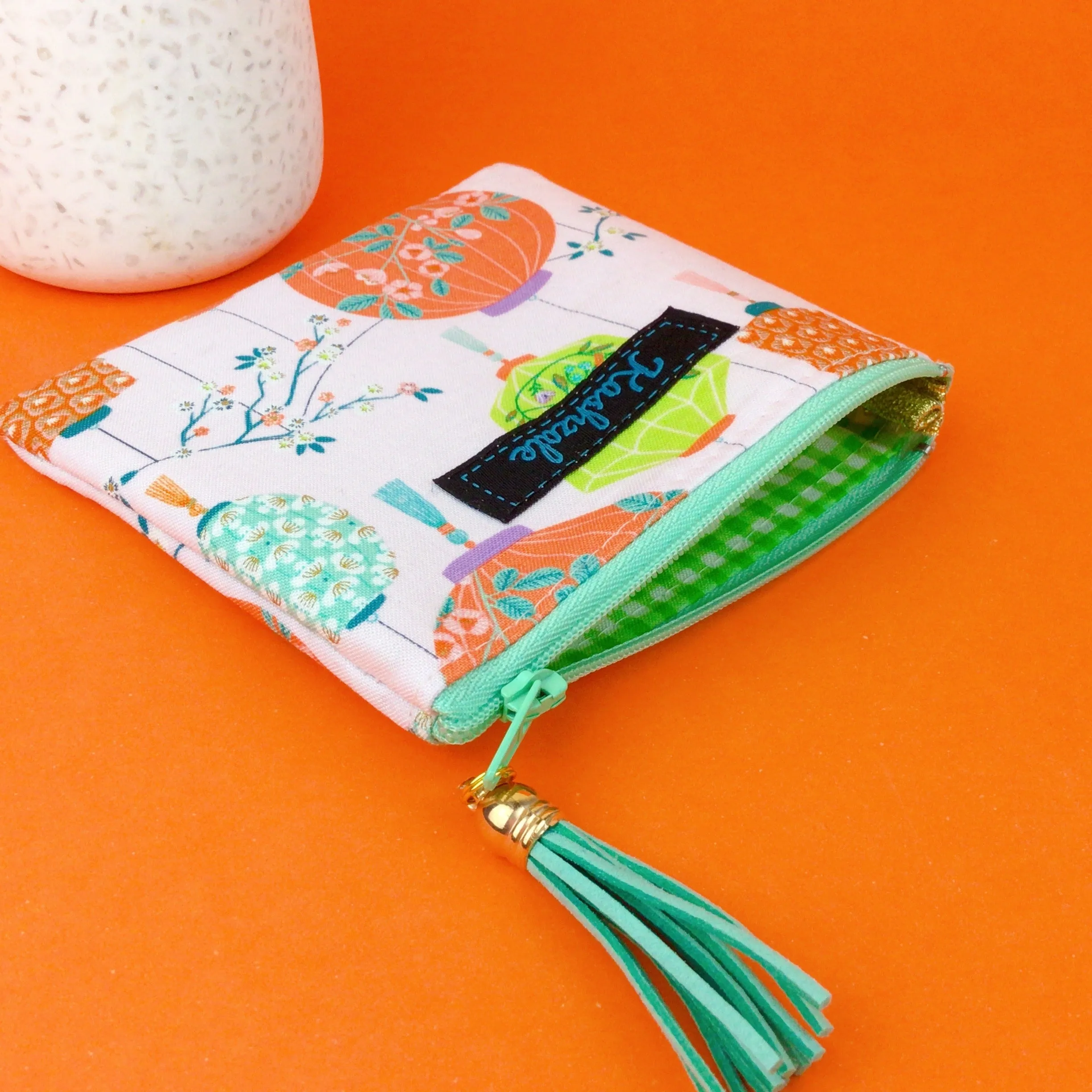 Lanterns Coin Purse. Pale Pink Coin Purse