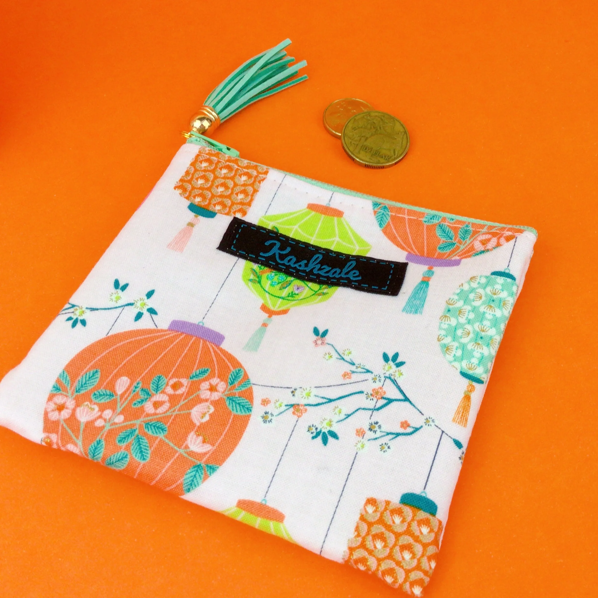 Lanterns Coin Purse. Pale Pink Coin Purse