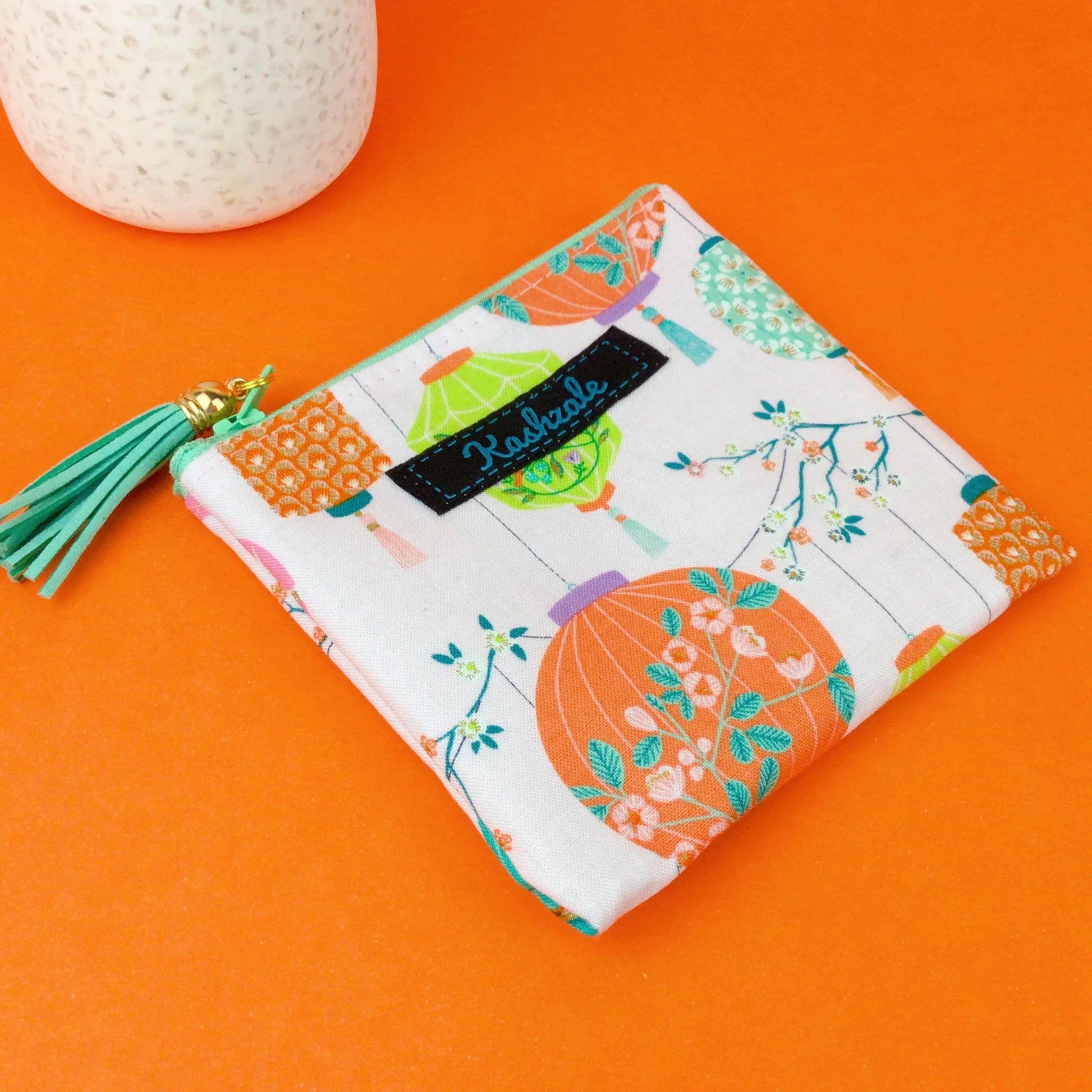 Lanterns Coin Purse. Pale Pink Coin Purse