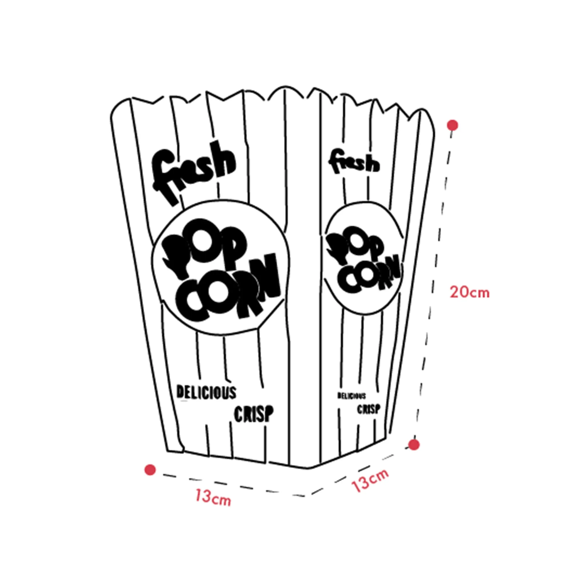 Large 130oz Fresh Popcorn Boxes (Pack of 200)