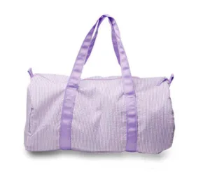 Lavender stripe Seersucker Duffle bag for monograming