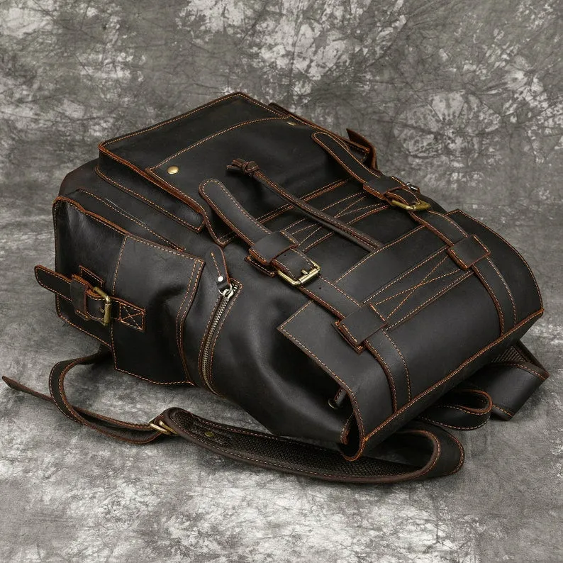 Leather Backpack, Full Grain Leather Bag