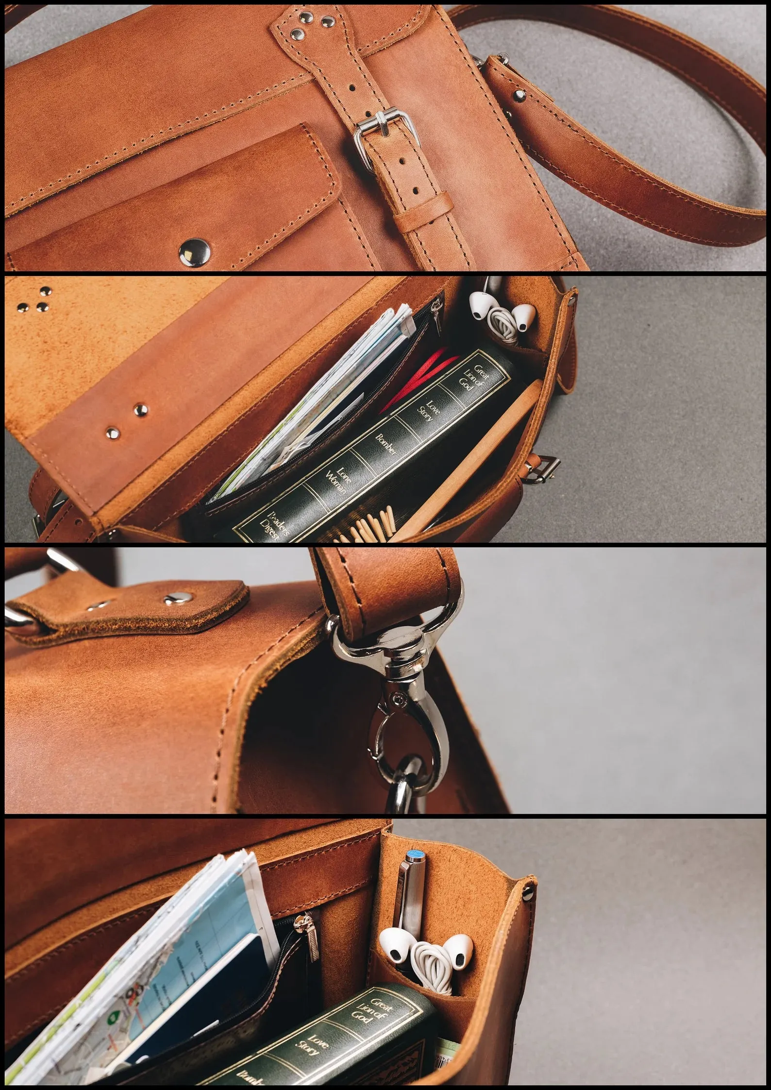 Leather Bag, Brown Leather Satchel Bag