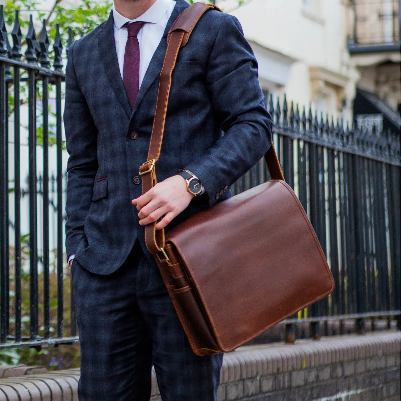 leather messenger bag Leather Laptop