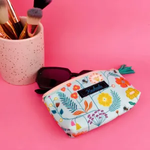 Light Blue Floral Sunglasses bag, glasses case.