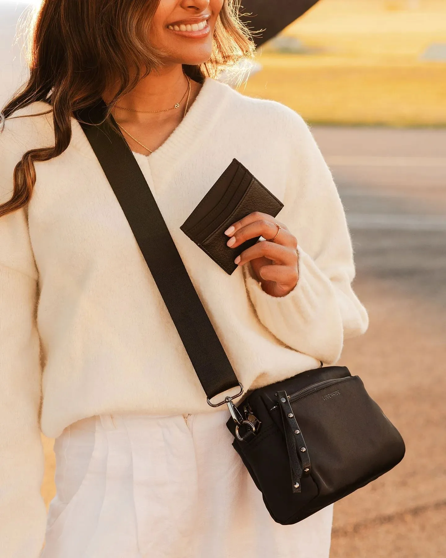 LOUENHIDE Rowie Nylon Crossbody Bag - Black